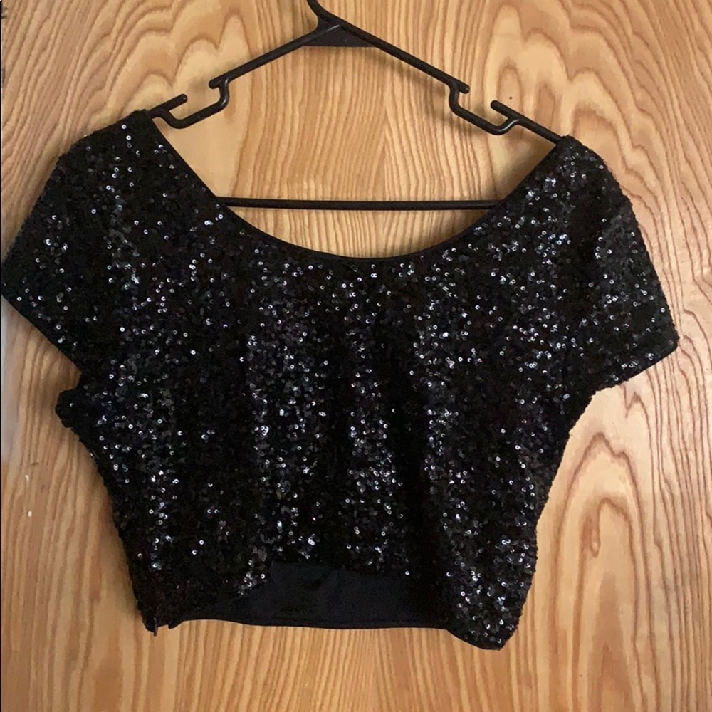Express cropped sequin top